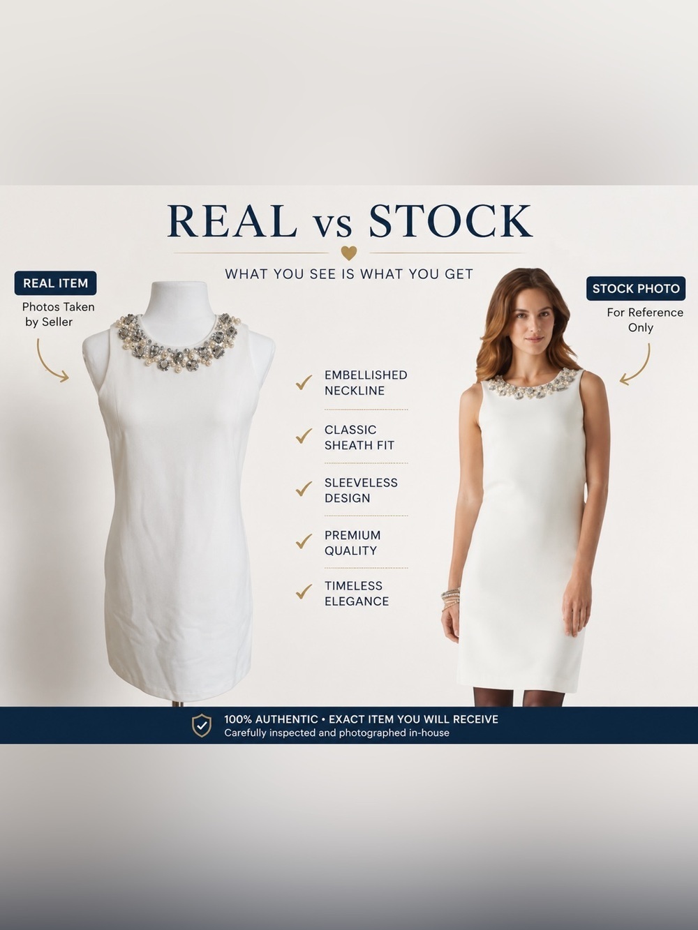 WHBM Ivory Embellished Sheath Dress Sz 2 Bridal Shower Cocktail